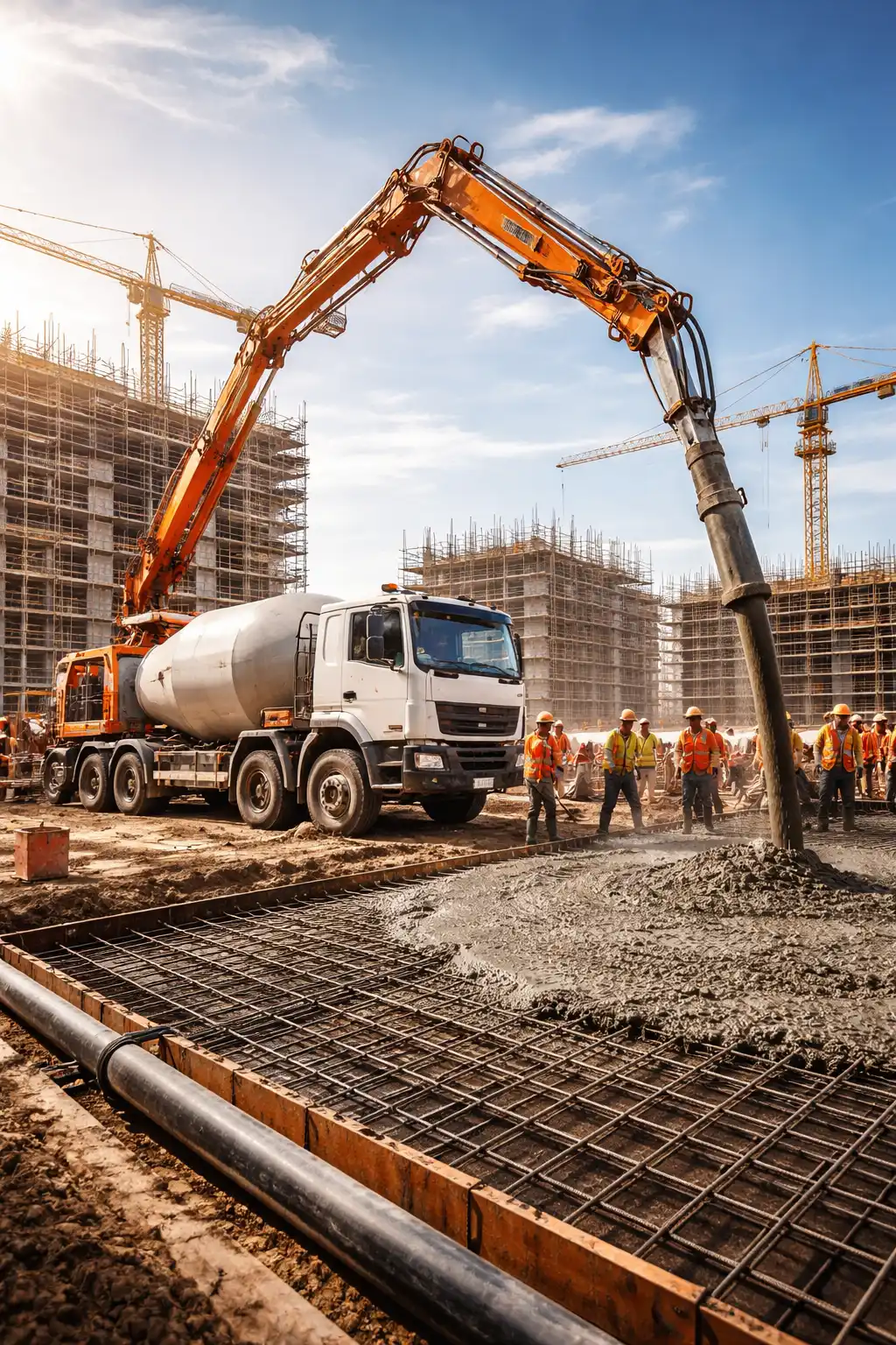 Concrete Pump Service at Construction Site